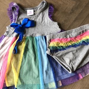 Rainbow dress with diaper cover